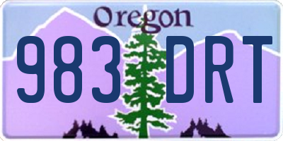 OR license plate 983DRT