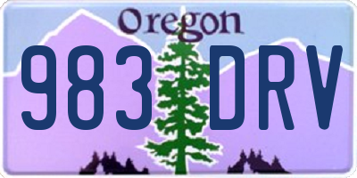 OR license plate 983DRV
