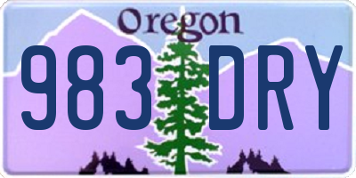 OR license plate 983DRY
