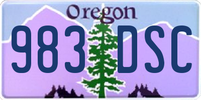 OR license plate 983DSC