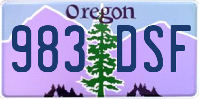 OR license plate 983DSF