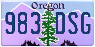 OR license plate 983DSG