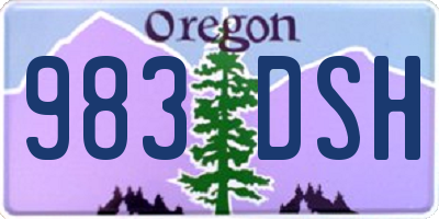 OR license plate 983DSH