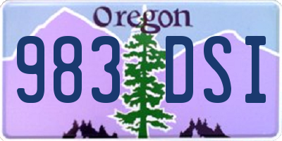 OR license plate 983DSI