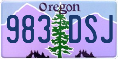 OR license plate 983DSJ