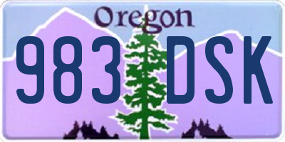 OR license plate 983DSK