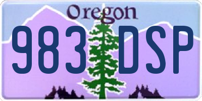 OR license plate 983DSP
