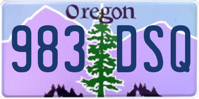 OR license plate 983DSQ