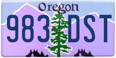 OR license plate 983DST