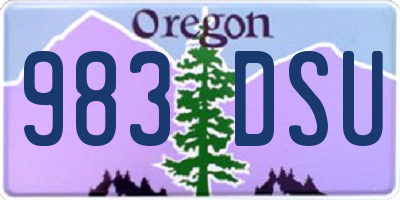 OR license plate 983DSU