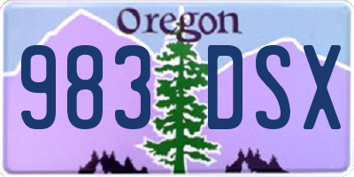 OR license plate 983DSX