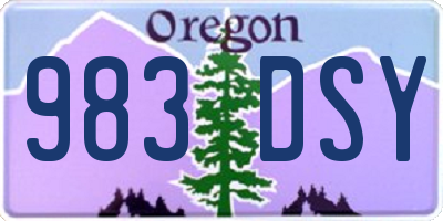 OR license plate 983DSY