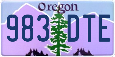 OR license plate 983DTE
