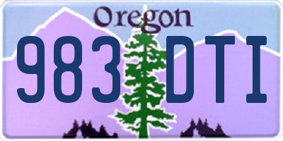 OR license plate 983DTI