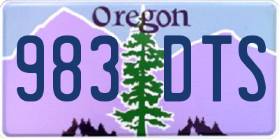 OR license plate 983DTS