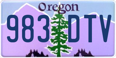 OR license plate 983DTV