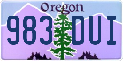 OR license plate 983DUI