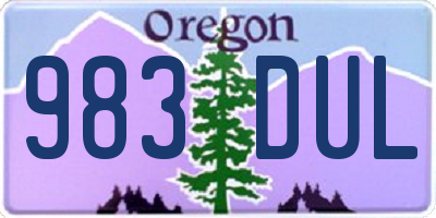 OR license plate 983DUL