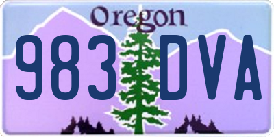 OR license plate 983DVA