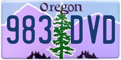 OR license plate 983DVD