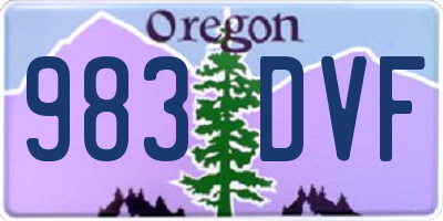 OR license plate 983DVF