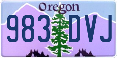 OR license plate 983DVJ