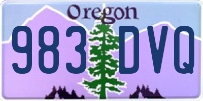 OR license plate 983DVQ