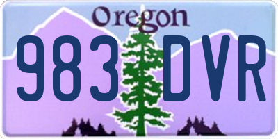 OR license plate 983DVR