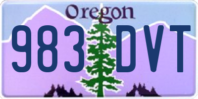OR license plate 983DVT