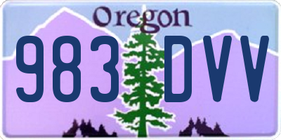 OR license plate 983DVV
