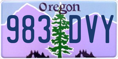 OR license plate 983DVY