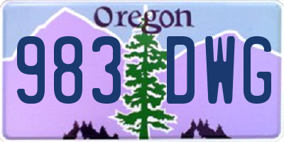 OR license plate 983DWG