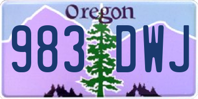 OR license plate 983DWJ