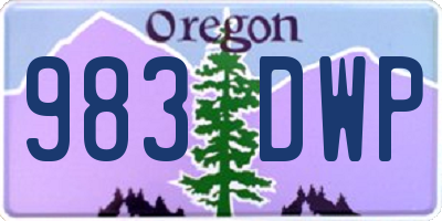 OR license plate 983DWP