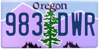 OR license plate 983DWR