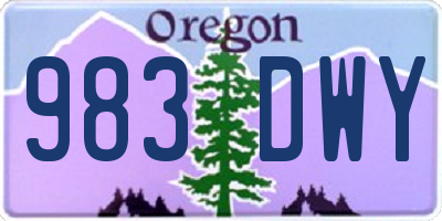 OR license plate 983DWY