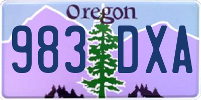 OR license plate 983DXA