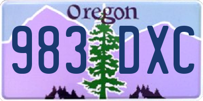 OR license plate 983DXC