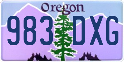 OR license plate 983DXG