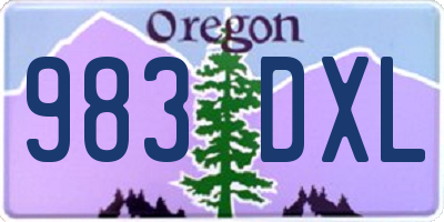 OR license plate 983DXL
