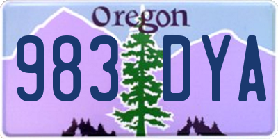 OR license plate 983DYA