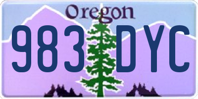 OR license plate 983DYC
