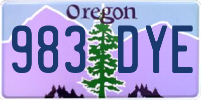 OR license plate 983DYE