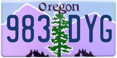 OR license plate 983DYG