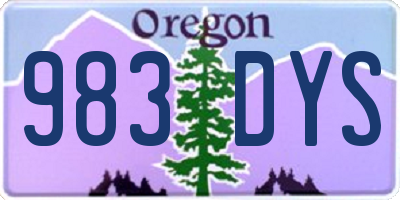 OR license plate 983DYS