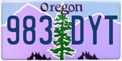 OR license plate 983DYT