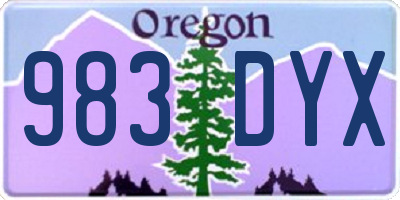 OR license plate 983DYX