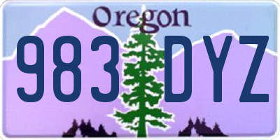OR license plate 983DYZ
