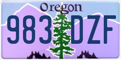 OR license plate 983DZF
