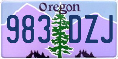 OR license plate 983DZJ